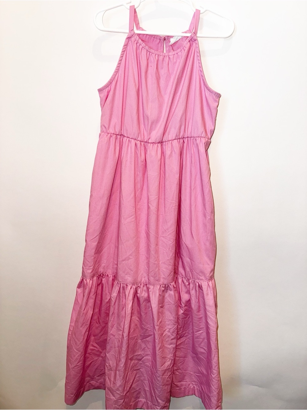 abercrombie kids Pink Halter-Style Tiered Maxi Dress